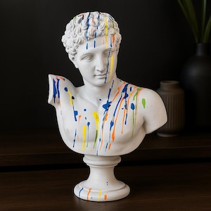 Hermes Statues 20 Inches, Hermes Sculpture, Modern Greek Sculpture, Hermes Bust, Home Decor, Hermes Greek God Statue, Unique Gift Sculpture