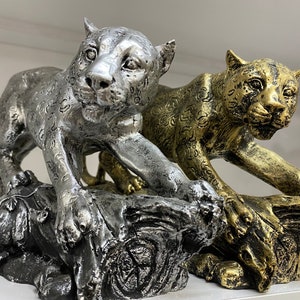 Panther Statue, Leopard Statue, Jaguar Gifts, Jaguar Accessory, Panther Decor, Jaguar Statue, Animal Decor, Home Decor, Handmade Gift