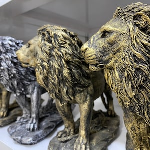 Large King Lion Statue, Animal Sculpture, Lion Figurine, King Lion Figure, Animal Statue, Lion Gifts For Men, Home Decor, Handmade Gift