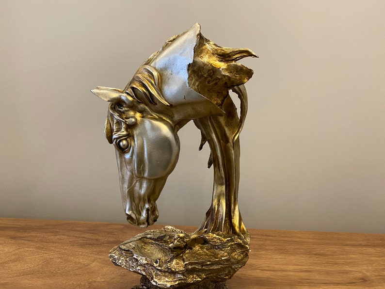 Horse Sculpture, Horse Statues, Horse Bust, Horse Head Figurine, Gift for Jockey, Animal Figure