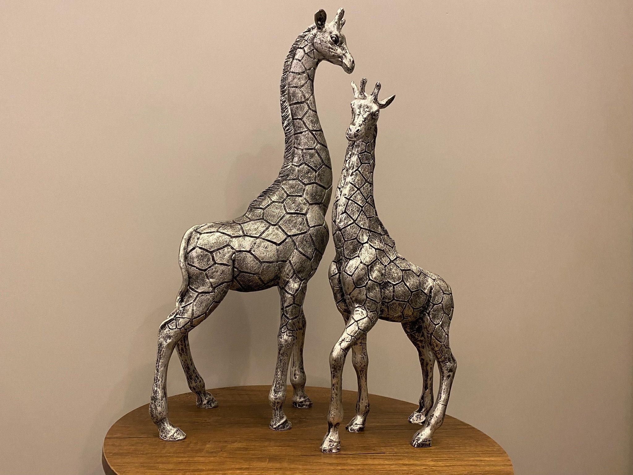 Giraffe Sculpture, Silver Giraffe, Anniversary Gift, Giraffe Statue
