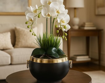 Artificial Orchid Centerpiece, Real Touch Orchids, Orchid Arrangement, Orchid Flower, Flower Gift, Housewarming Gift, Handmade Gift