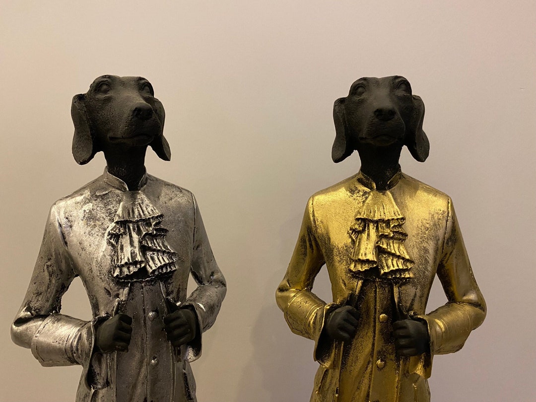 Black Dog Statue, Dog Head Human Statue, Animal Head Human Body, Dog