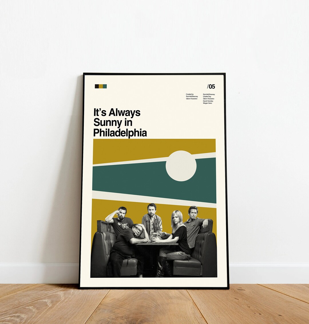 It's Always Sunny in Philadelphia - Minimalist Art - Retro Modern - Vintage Poster - Midcentury Art - Abtract Art - Wall Art - Gifts for him