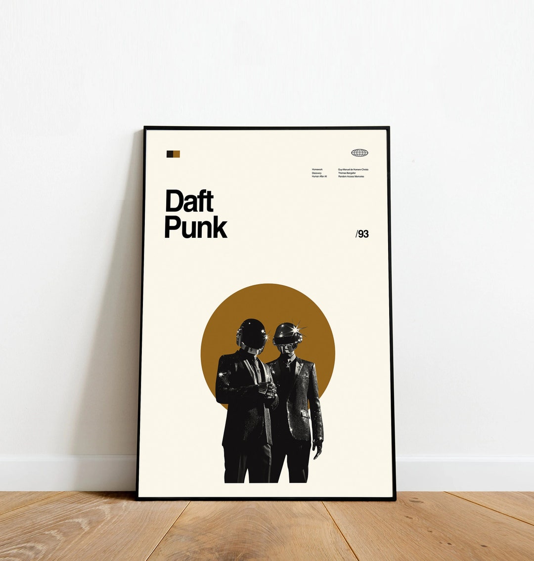 Daft Punk Poster Music Album Minimalist Poster Retro - Etsy