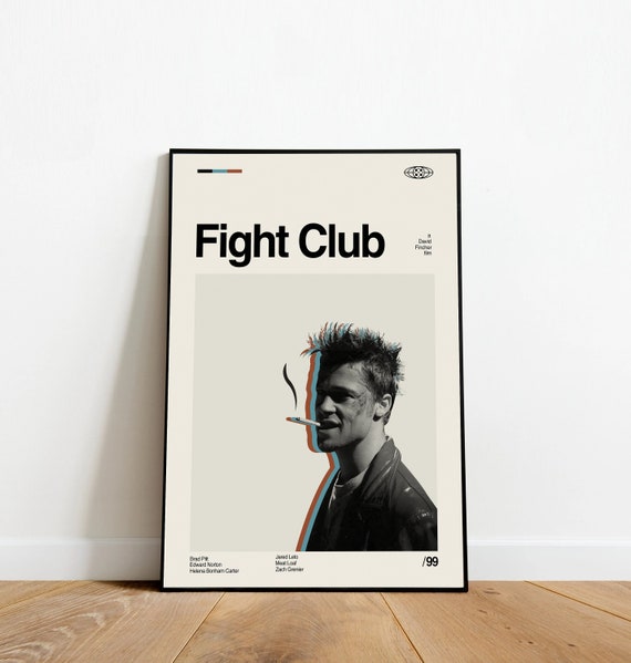 FIGHT CLUB Poster Retro Movie Poster Minimalist Art - Etsy