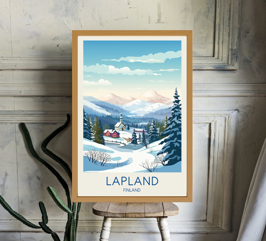 Lapland Travel Poster Finland Poster Lapland Print Lapland - Etsy