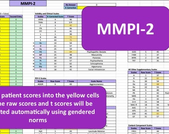 MMPI-2-Autoscoring-Vorlage – amerikanische/englische Normen (Minnesota Multiphasic Personality Inventory – 2. Auflage)