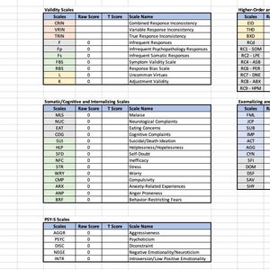 MMPI-3 Autoscoring Template Minnesota Multiphasic Personality Inventory-3 American/English image 5