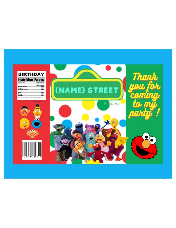 Personalized Sesame Street Chip Bag Etsy