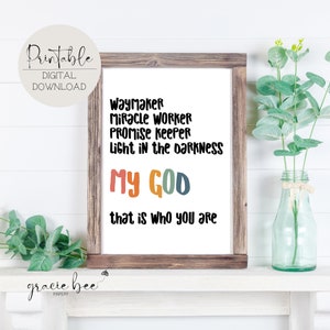 Waymaker Nursery Sunday School Bible Verse, Kid&#39;s Bible Verses Kid Min, Children&#39;s Church Kids Room Christian Wall Decor