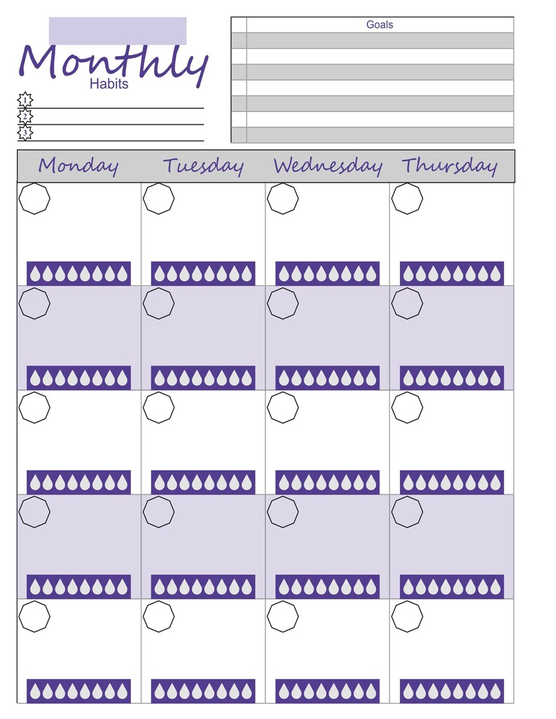 Printable Planner insert bundle for instant download. Undated monthly, weekly spreads to organize and plan your life. Flexible for everyday image 5