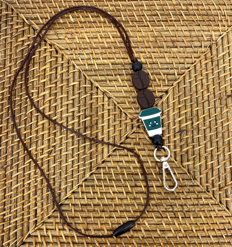 Coffee Cup Lanyard Teacher Lanyard Cute Badge Holder Etsy