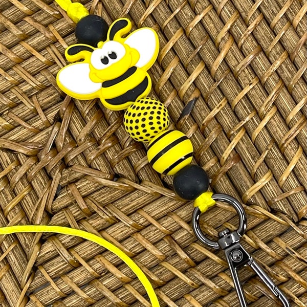 Bumblebee Lanyard • Teacher Lanyard •  Cute Badge Holder