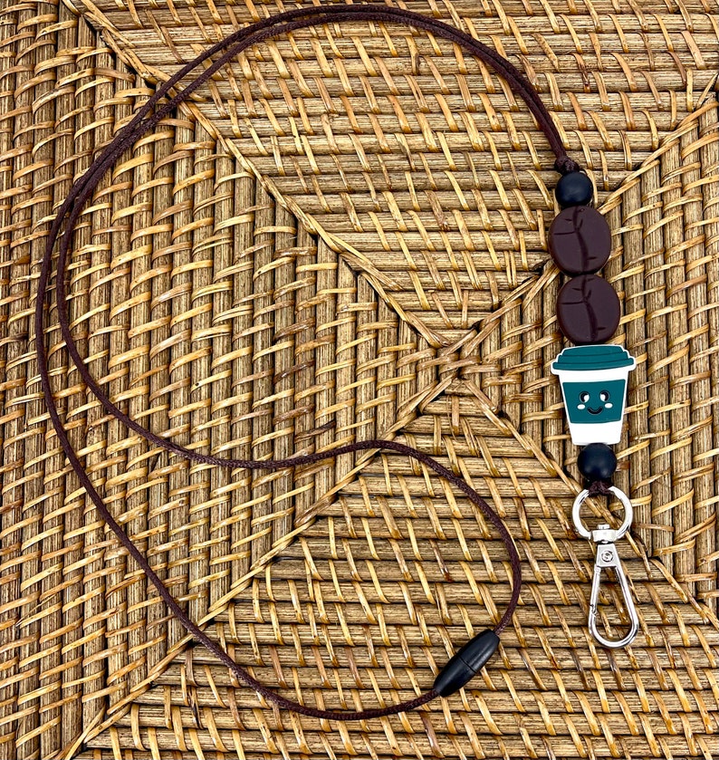 Coffee Cup Lanyard Teacher Lanyard Cute Badge Holder Etsy