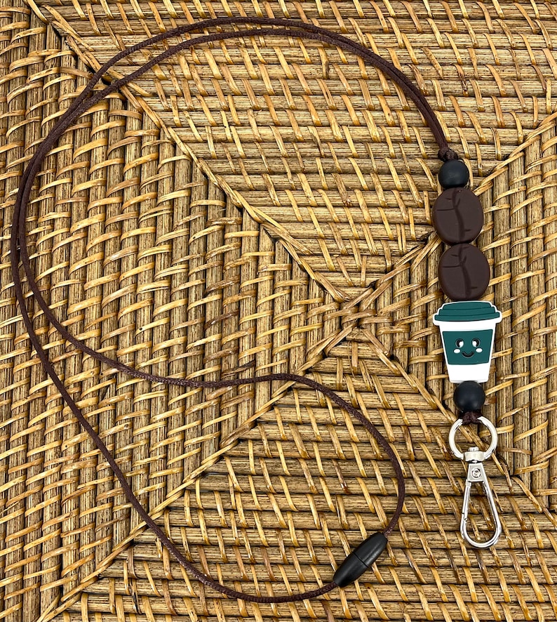 Coffee Cup Lanyard Teacher Lanyard Cute Badge Holder Etsy