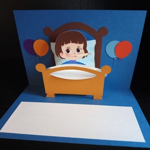 Gute Besserung Karte, personalisierbar, 3D Pop Up, Get well soon, Trost, Ermutigung, Grußkarte - "Gute Besserung", Junge, Mädchen