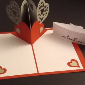Valentinstag Karte, Personalisiert, Gutschein Verpackung, Gutscheinkarte, Pop-up Karte, Geldgeschenk - Motiv"Herz"