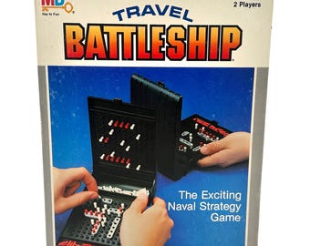 80s Milton Bradley Travel Battleship Game, Classic Game, Road Trip Game