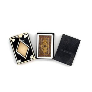 Vintage KEM Plastic Playing Cards Single Deck Scroll Pattern with Plastic Case & Original Box