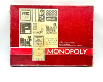 Vintage 1964 Red Box Monopoly Board Game. - Etsy