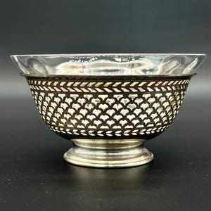 Small Glass Bowl in Decorative Sterling Silver Holder | Glass Candy Bowl | Nut Bowl | Condiment Bowl