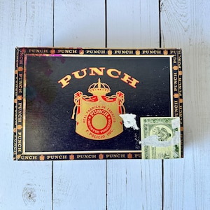 Empty Punch London Club Maduro Cigar Box With Export Stamp Honduras, Vintage Knick Knack Box