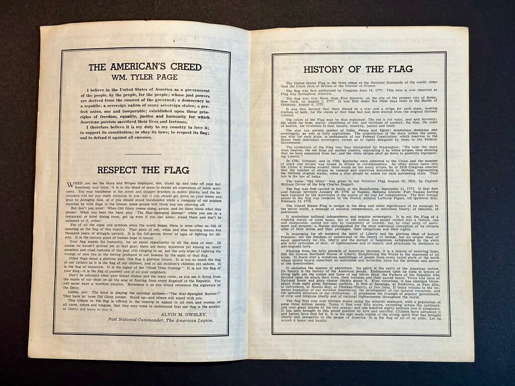 Vintage 1954 United States Flag Code American Legion Etsy