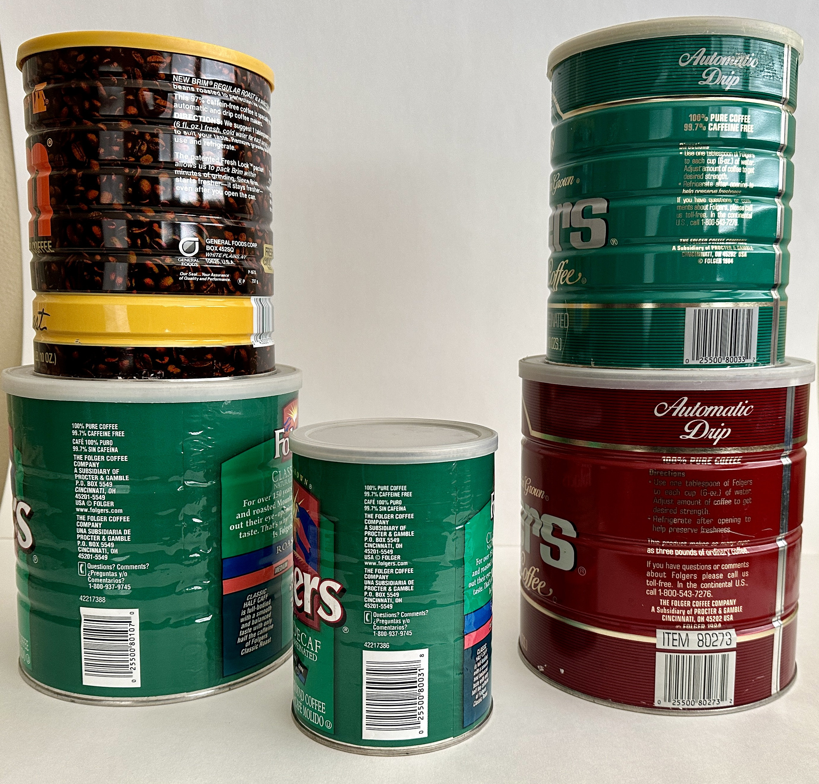 Vintage Empty Coffee Cans With Original Lids Etsy