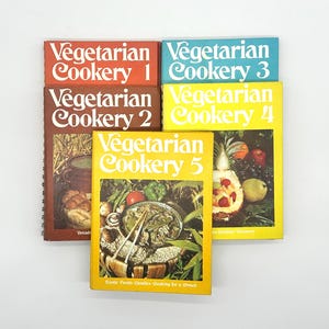 Vegetarian Cookery Volumes 1-5 Pacific Press Publishing | 1970s Cookbooks | MCM Vegetarian Cooking Recipes