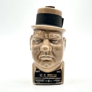 W. C. Fields Kentucky Bourbon Whiskey Empty Decanter Bottle | Collectible Mid-Century Bourbon Decanter