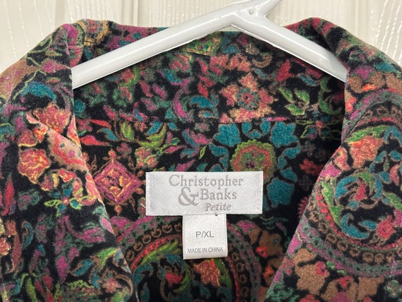 Petite XL Christopher & Banks Velour Jacket Multi… - image 2