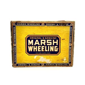 Vintage Marsh Wheeling Deluxe Empty Cigar Box, Tobacciana, Old Shallow Box