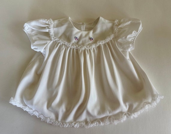 Vintage 1960s Baby White Dress - image 1