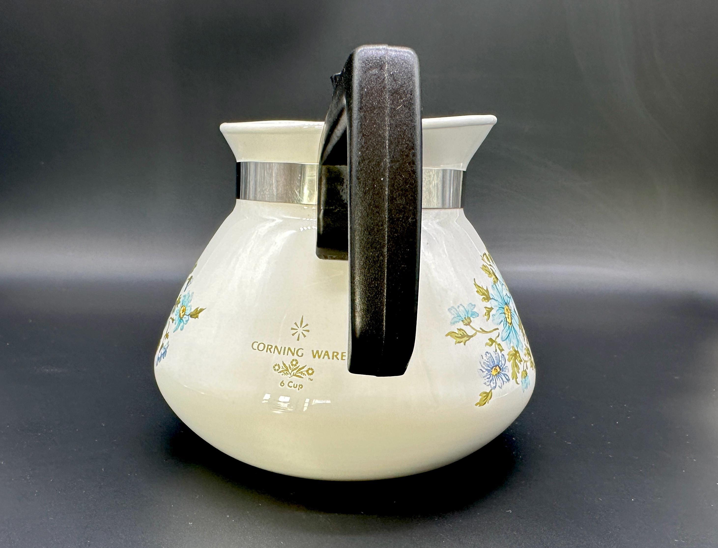 Corningware Chelsea Blue Daisy 6 Cup Teapot With Lid | 1970s
