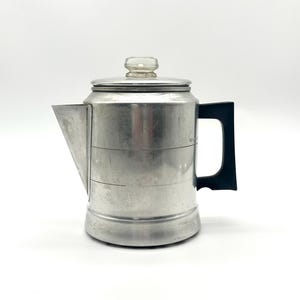MCM Comet Aluminum 7-Cup Coffee Percolator | 1960s Aluminum Coffee Pot | Camping Coffee Percolator