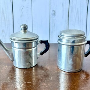 Toy Aluminum Coffeepot Teapot and Shaker Made in Italy, Small Coffeepot,