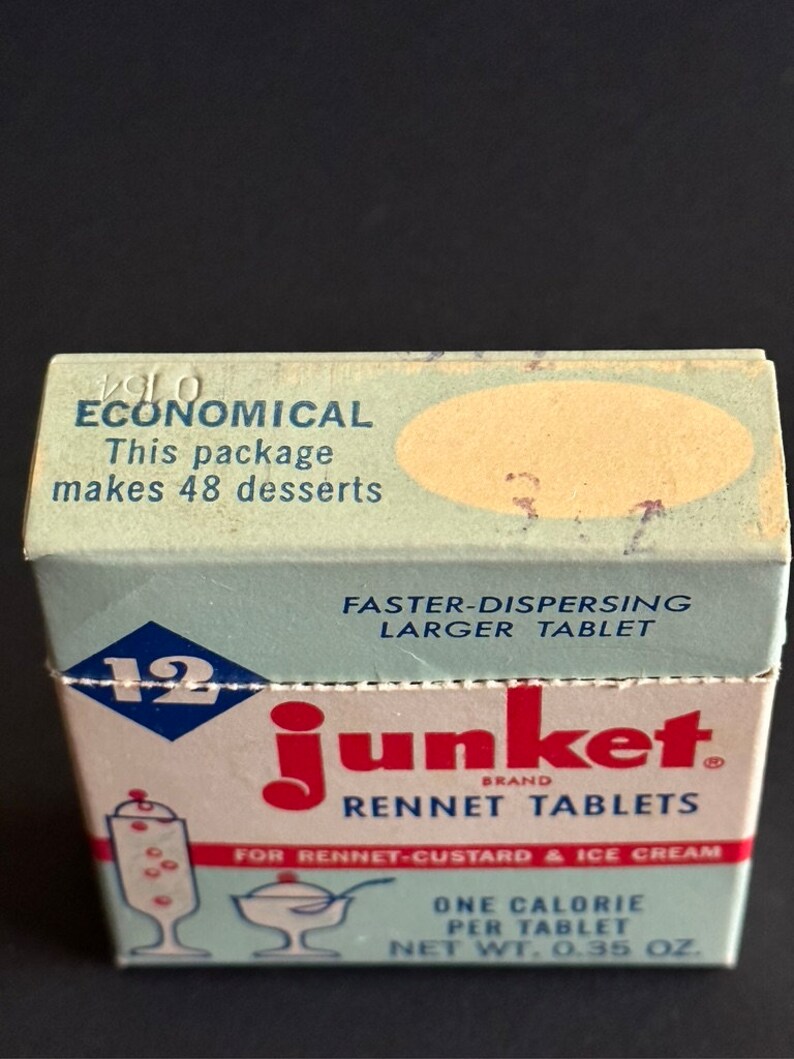 Vintage Junket Rennet Tablets Box Tablets Recipe Booklet - Etsy