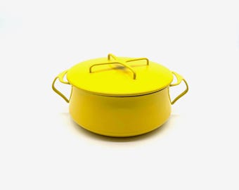 MCM Dansk Yellow Kobenstyle Enamel Dutch Oven Made in Denmark