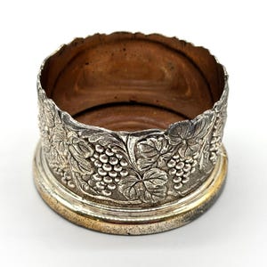 Silver Plated Wine Bottle Coaster | Grape Vine Bottle Coaster