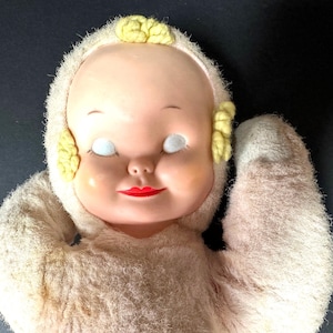 1950s Knickerbocker Sleepy Head Doll Rubber Face Stuffed Body