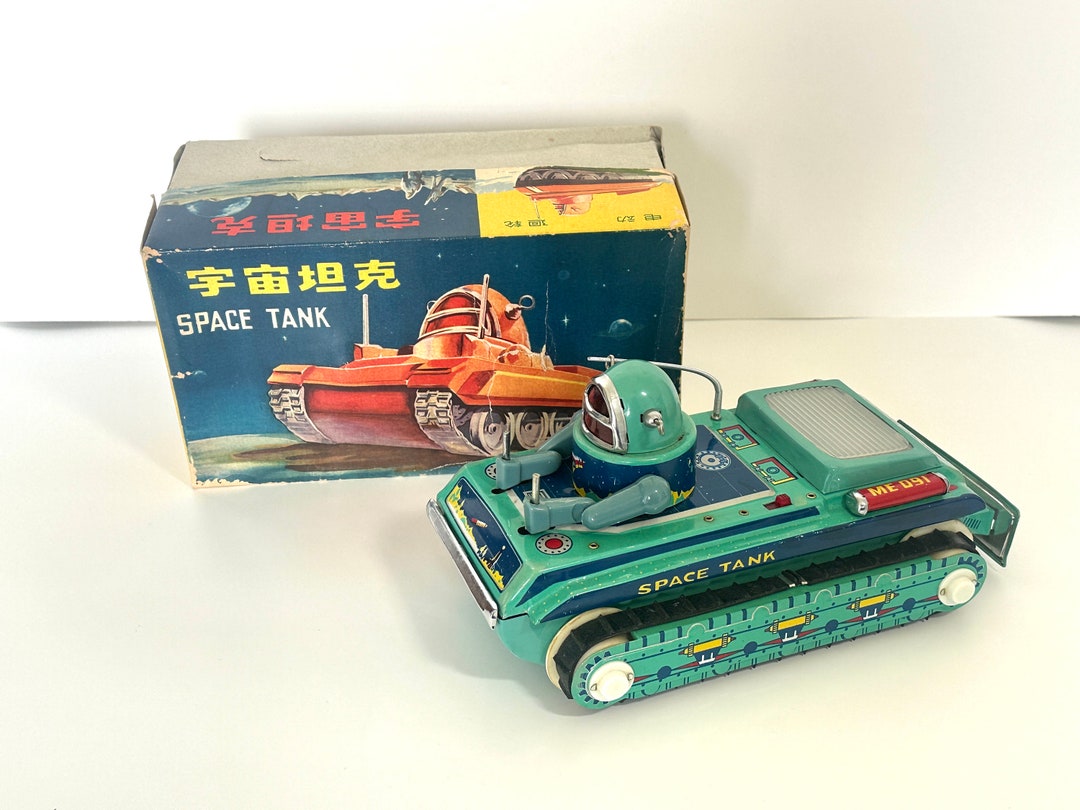 Battery Operated Tin Litho Space Tank Toy With Box - Etsy