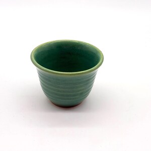 Vintage Beehive Ribbed Pottery Custard Cup - Jade Green Ramekin