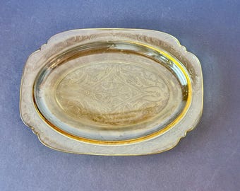 Original Federal Glass Madrid Amber Glass Platter From the 1930s SOLD INDIVIDUALLY