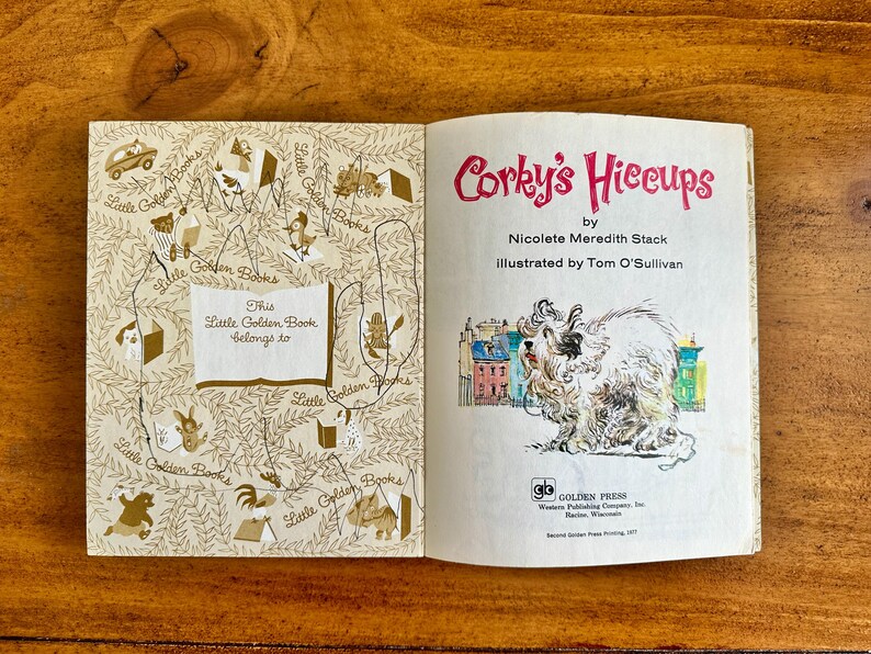 Meredith Stack 1977 Second Printing a Little Golden Book Corky's Hiccups - Etsy