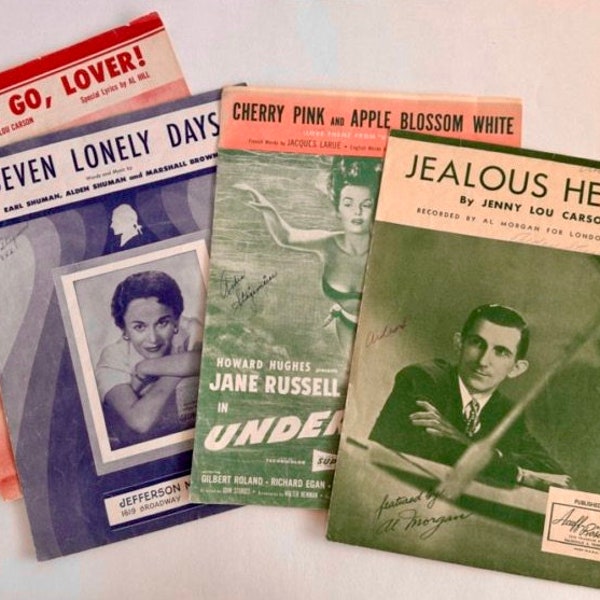 Lot of 4 1950s Piano Sheet Music