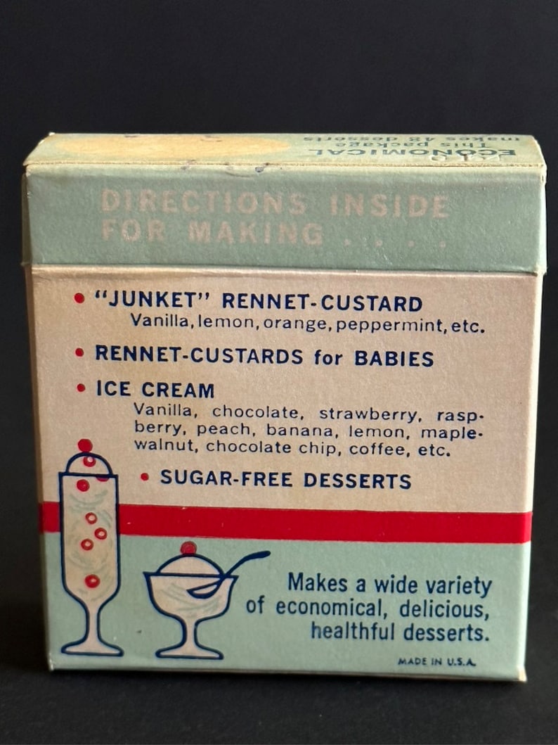 Vintage Junket Rennet Tablets Box Tablets Recipe Booklet - Etsy