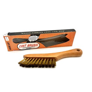 Hardwood Lint Brush in Original Box, Industries For The Blind, Clothes Lint Brush, Hat Lint Brush