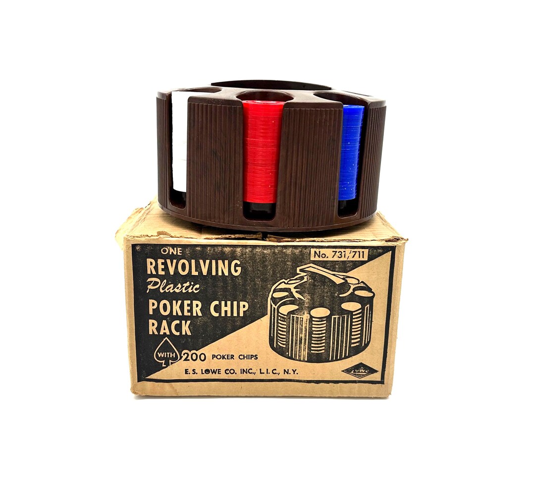 Revolving Poker Chip Caddy Rack With Original Box | Plastic Poker Chip ...