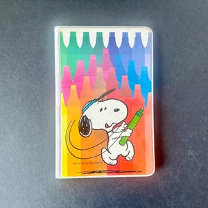 Vintage Snoopy Vinyl Notepad Holder | 1980s Office Supplies | Peanuts Collectible